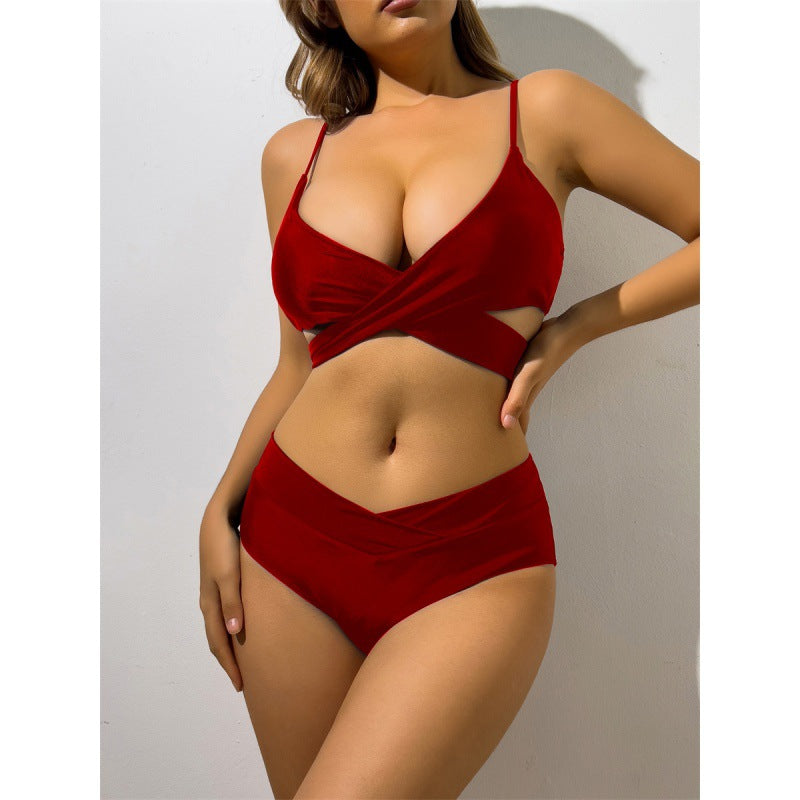 Damen Bikini mit innovativem Wickeldetail und hoher Taille Echo Archiv