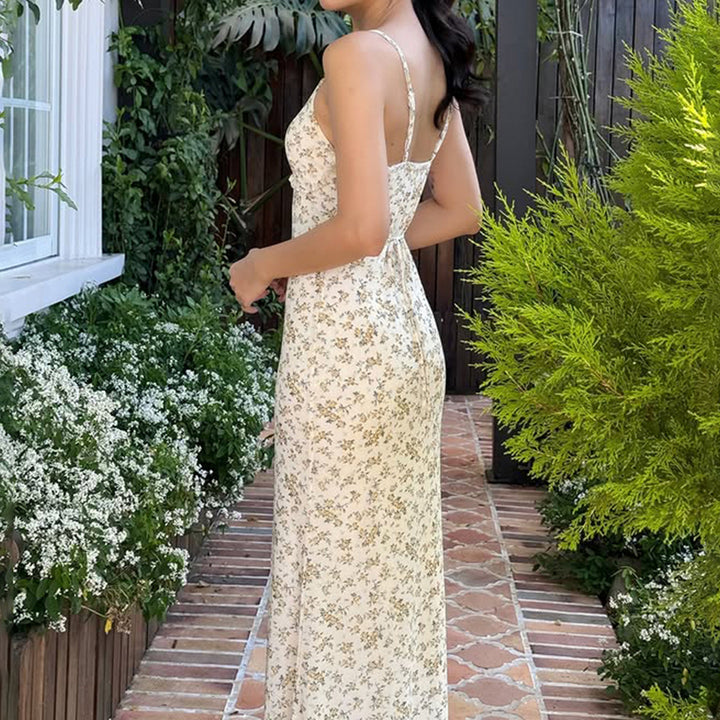 Damen Exquisites Trägerkleid mit floralem Muster und bindbarem Dekolleté Echo Archiv