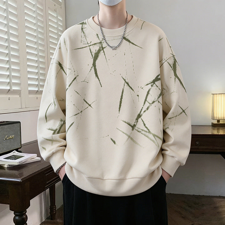 Herren Sweatshirt mit abstraktem Print, Rundhalsausschnitt und relaxed Fit Echo Archiv