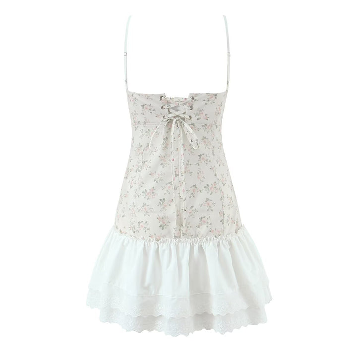 Damen luftiges Sommerkleid mit floralem Muster und voluminösem Rüschensaum Echo Archiv