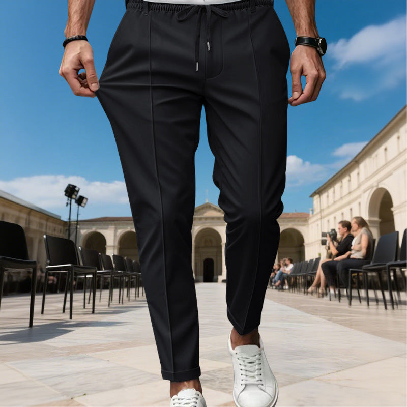 Herren moderne Chinohose mit bequemem elastischem Bund und praktischen Seitentaschen Echoarchiv