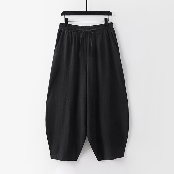Damen Leichte Haremshose mit weitem Bein und elastischem Bund Echoarchiv