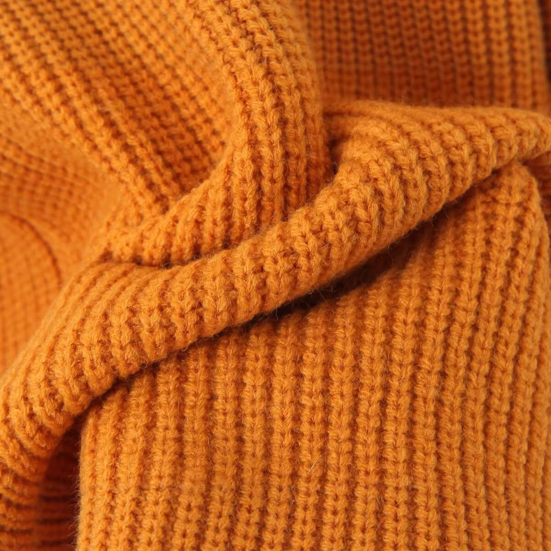 Damen Grobgestrickter Rundhals-Pullover mit Raglanärmeln Echoarchiv