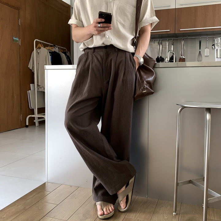 Herren Elegante und bequeme Leinenhose Echo Archiv
