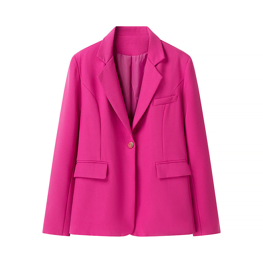 Damen nan leicht taillierter Ein-Knopf-Blazer mit Schalkragen und Pattentaschen Echo Archiv