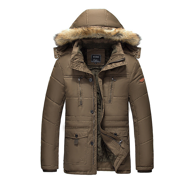 Herren Winterparka mit abnehmbarer Kunstfellkapuze gesteppter Thermofütterung und multifunktionalen Taschen Echo Archiv