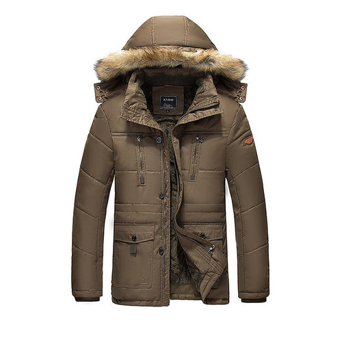 Herren Winterparka mit abnehmbarer Kunstfellkapuze gesteppter Thermofütterung und multifunktionalen Taschen Echo Archiv