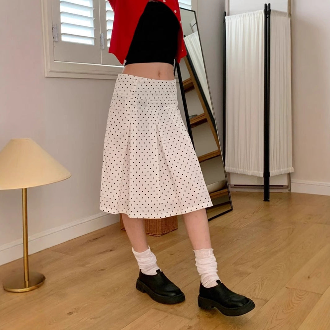Damen Midirock mit verspieltem Punktmuster und eleganter A-Linie Echo Archiv