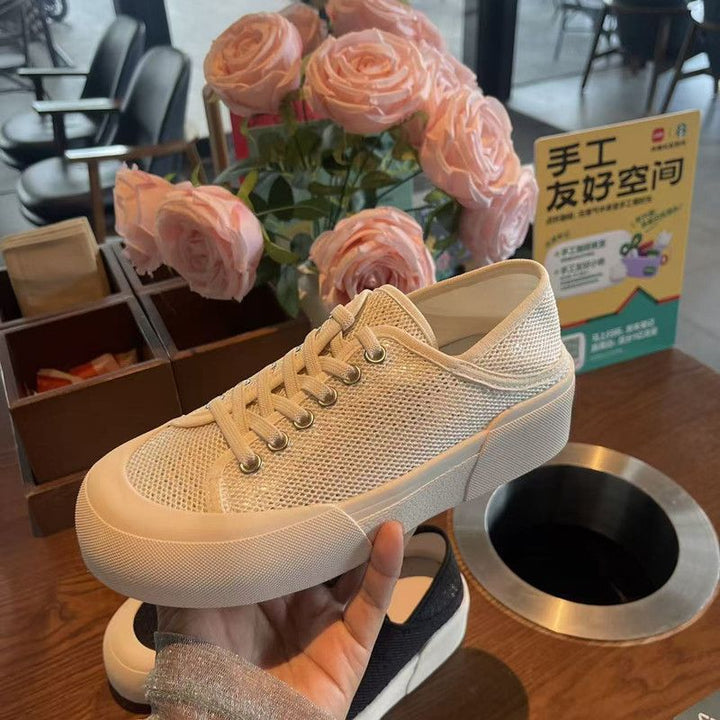 Damen Plateausneaker mit gestricktem Obermaterial und dicker Plattformsohle Echo Archiv
