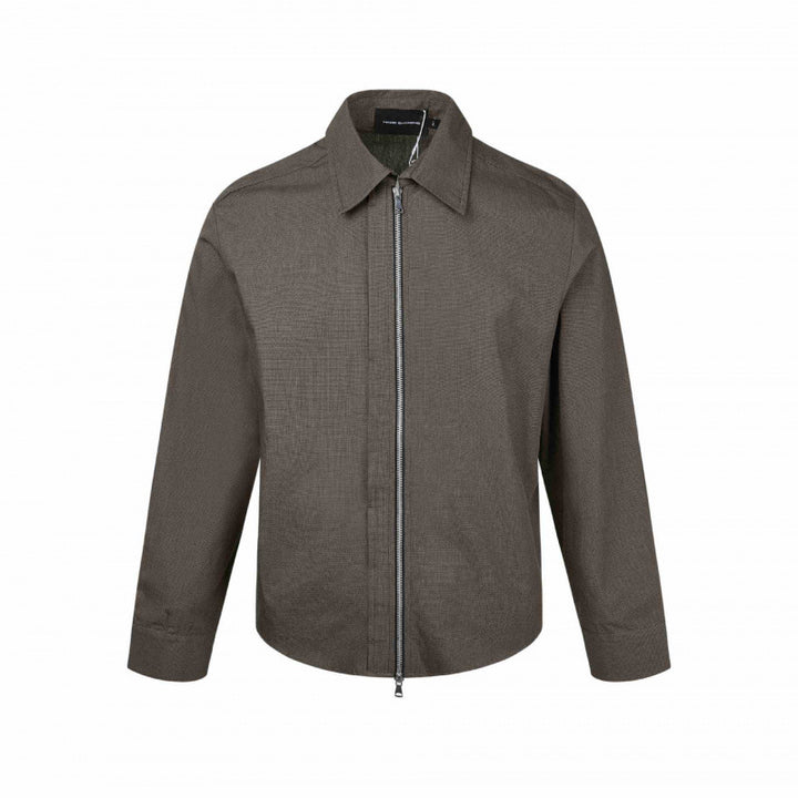 Herren Boxy-Hemdjacke mit Zwei-Wege-Metallreißverschluss und feiner Strukturqualität Echo Archiv