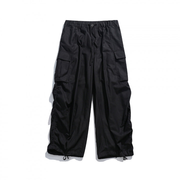 Unisex Weite Utility-Cargo-Hose mit Tunnelzugbund, Multifunktionstaschen und Saumkordel Echo Archiv