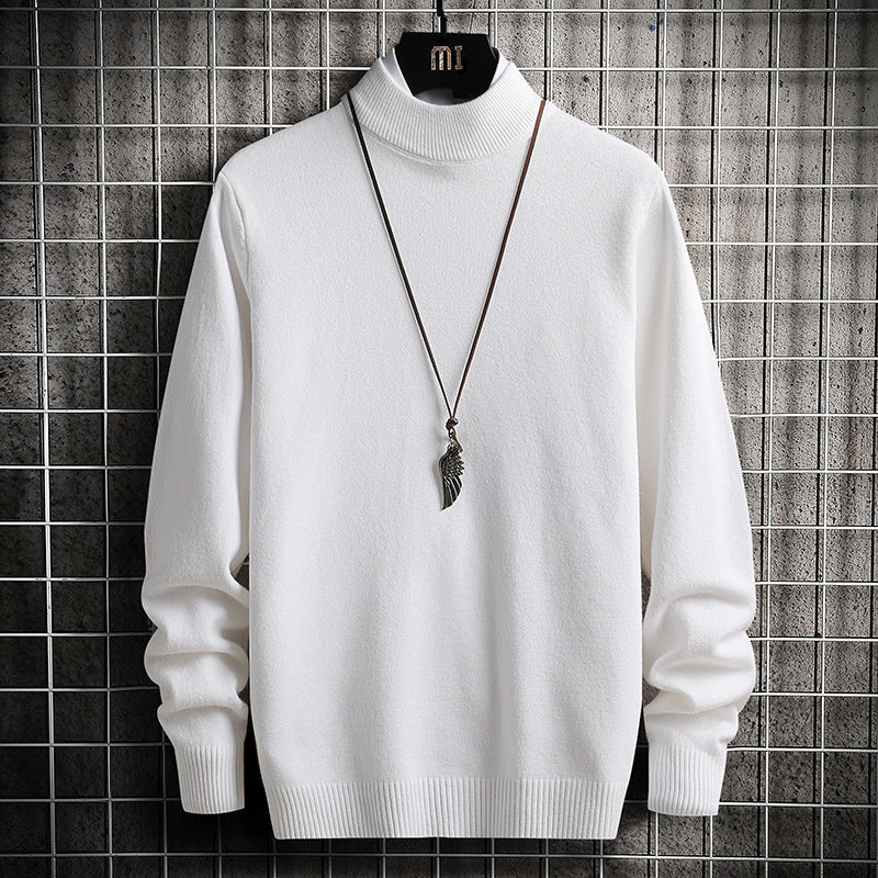 Herren nan Premium Stehkragenpullover aus feinem Baumwoll-Mix mit gerippten Bündchen und schmaler Silhouette Echo Archiv