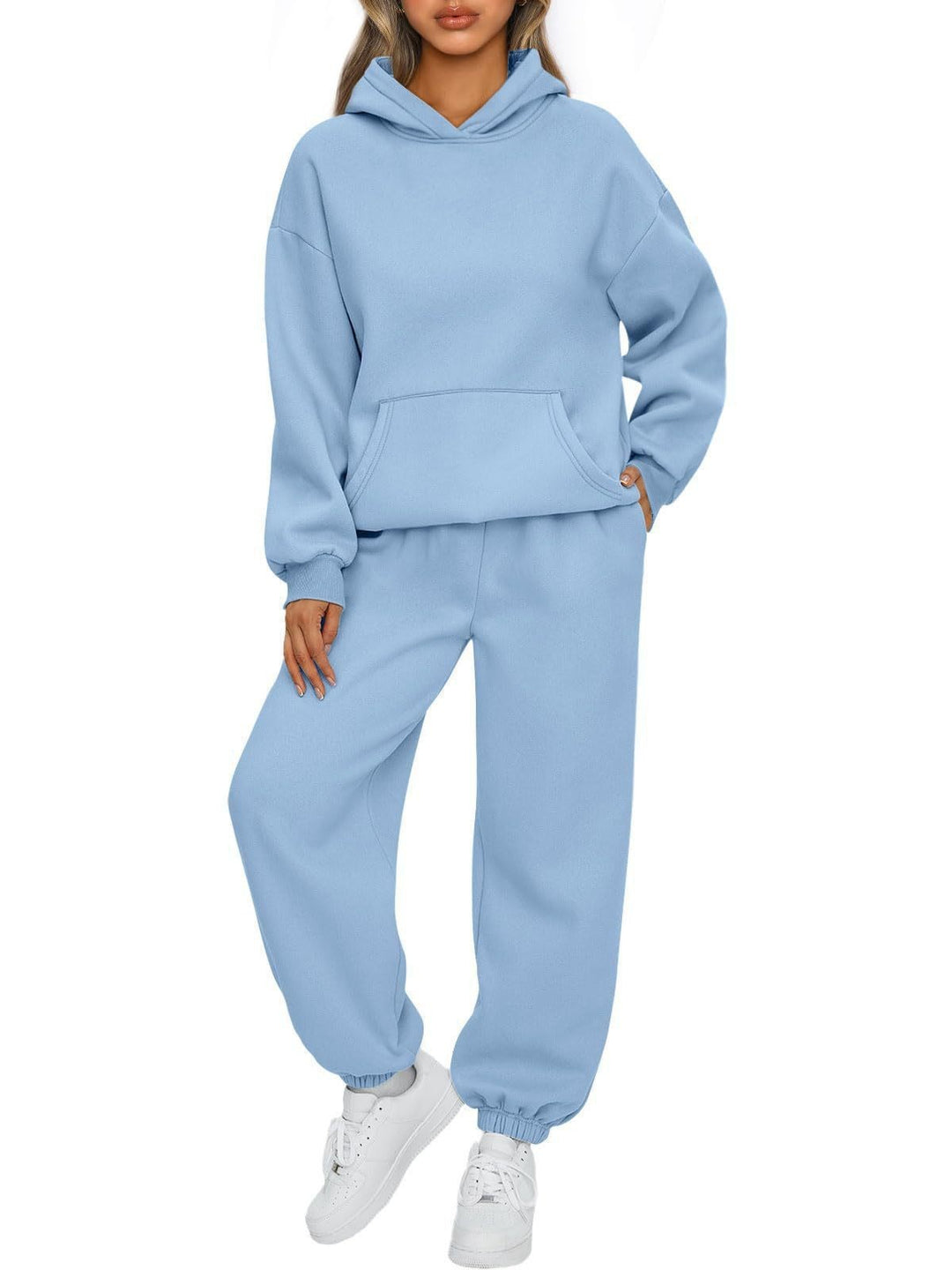Damen nan gemütliches Lounge-Jogginganzug-Set mit Oversize-Hoodie und elastischer High-Waist Jogginghose Echo Archiv