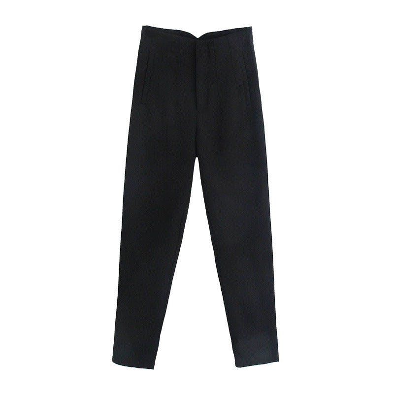 Damen Hochtaillierte tapered Anzughose mit Bügelfalte und Paspeltaschen Echo Archiv