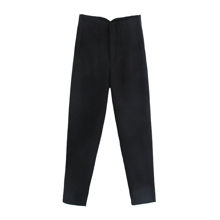Damen Hochtaillierte tapered Anzughose mit Bügelfalte und Paspeltaschen Echo Archiv