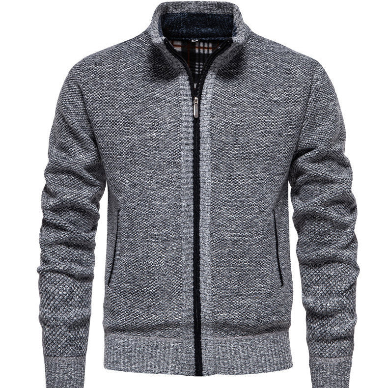 Herren sportliche Strickjacke mit Stehkragen Echoarchiv