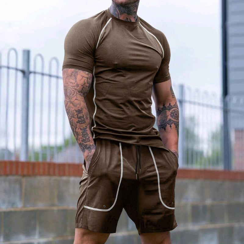 Herren Sportliches Kurzarm-Set aus atmungsaktivem Funktionsmaterial mit elastischem Bund Echoarchiv