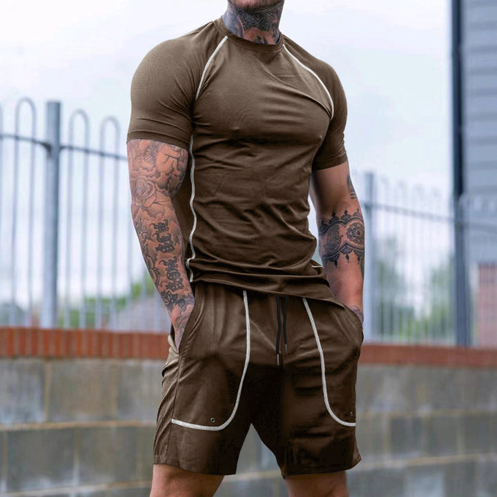 Herren Sportliches Kurzarm-Set aus atmungsaktivem Funktionsmaterial mit elastischem Bund Echoarchiv