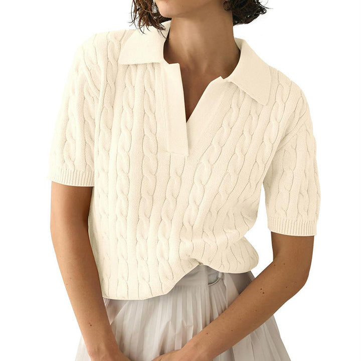 Echoarchiv | Polo-Kragen Twist Strickpullover