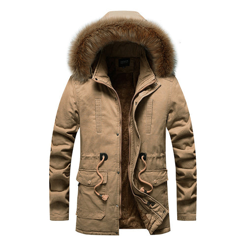 Herren wärmende Winterjacke mit abnehmbarem Kunstfellkragen Echoarchiv