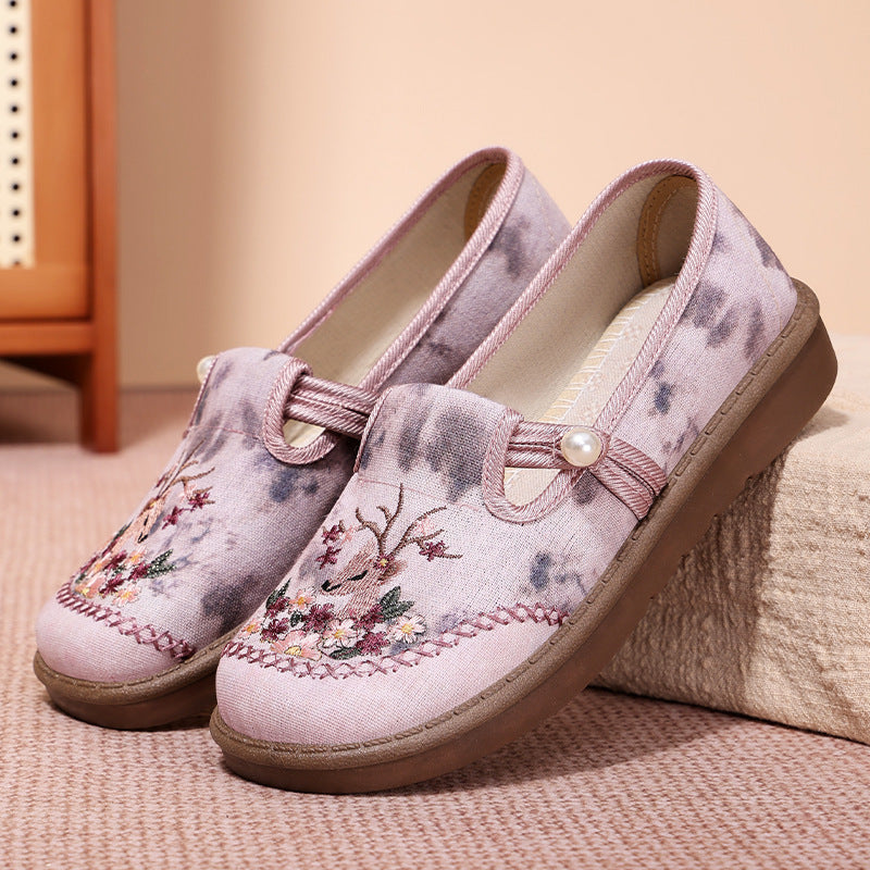 Damen nan bestickte Slipper mit Perlendetail, atmungsaktivem Textiloberteil und stoßdämpfender Komfortsohle Echo Archiv