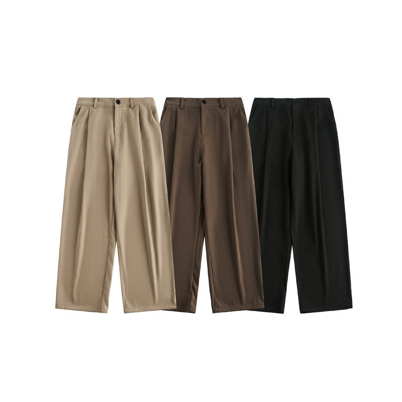 Damen Weite hochtaillierte Stoffhose mit Bundfalte und weitem Bein Echo Archiv