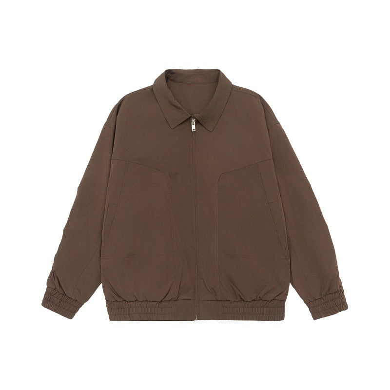 Unisex Oversize-Blousonjacke mit Hemdkragen und elastischem Bund Echoarchiv