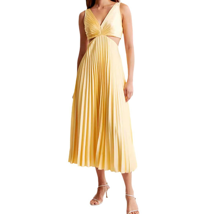 Damen nan plissiertes Midikleid mit gedrehter Bustierpartie und seitlichen Cut-Outs Echo Archiv