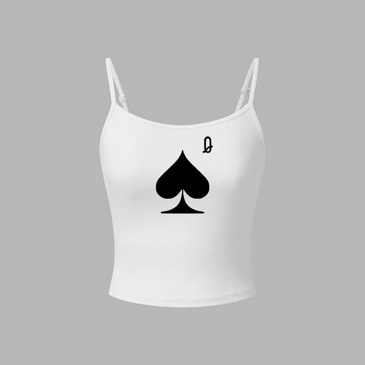 Damen Crop-Top mit kreativem Kartenspiel-Motiv Echo Archiv