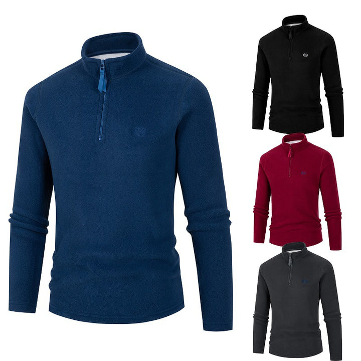 Herren Fleece Pullover mit Stehkragen und Reißverschluss Echoarchiv