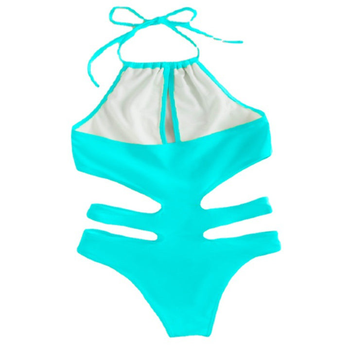 Damen Einteiler Badeanzug mit tiefem V-Ausschnitt und modischen Cut-Out-Details Echo Archiv