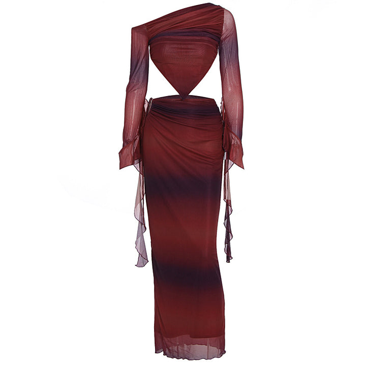 Damen Asymmetrisches Maxikleid mit raffinierten Cut-Outs und innovativem Design Echo Archiv