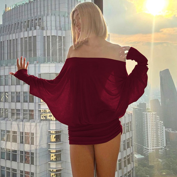 Damen Off-Shoulder Minikleid mit lässigem Schnitt und weichem Material Echo Archiv