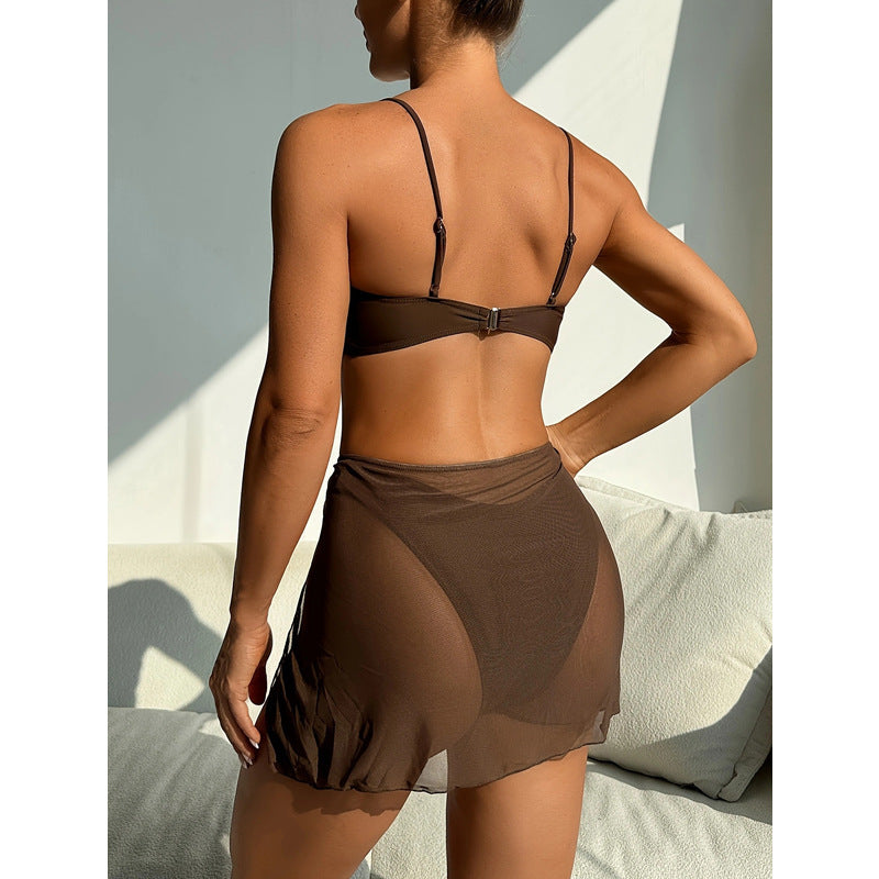 Damen Bikini-Set mit schickem Wickelrock und dekorativem Ringdetails Echo Archiv