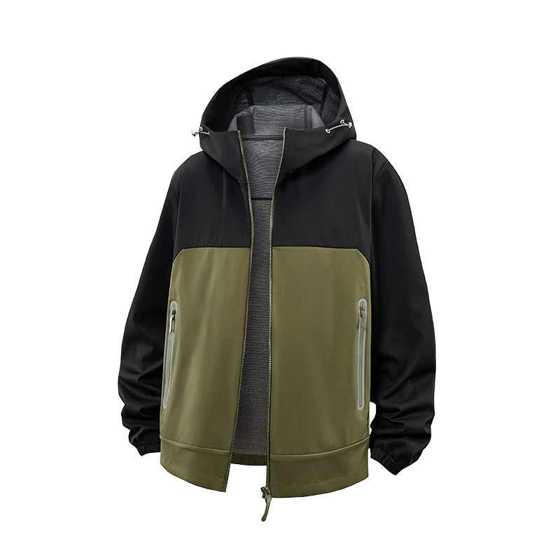 Herren Softshell-Outdoorjacke mit Kapuze, wasserabweisend und kontrastierenden Einsätzen Echo Archiv