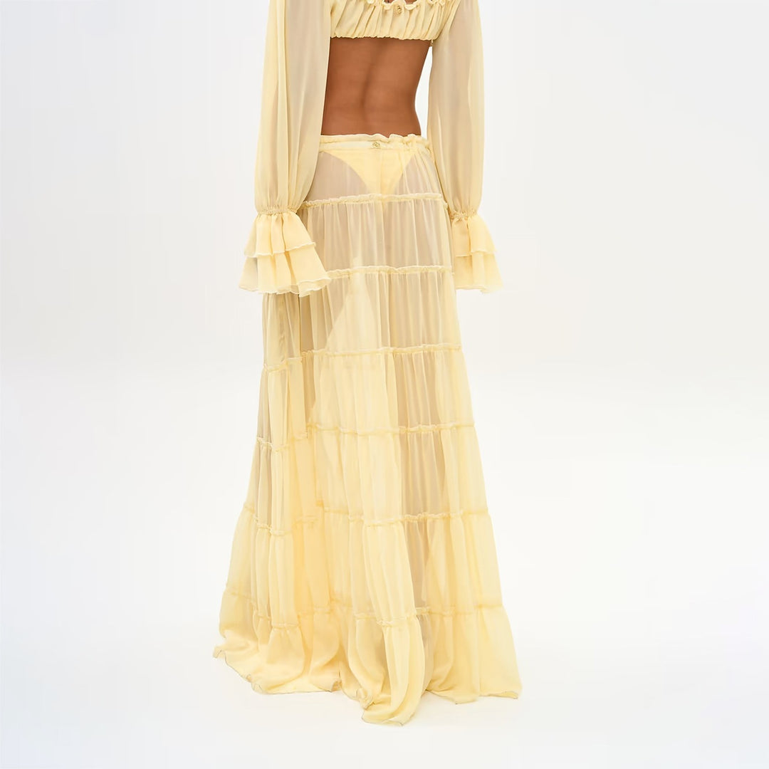 Damen luftiges Strandkleid mit Rüschen Echo Archiv