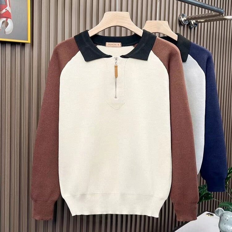 Damen Modischer Strickpullover mit Reißverschluss – Mavelle