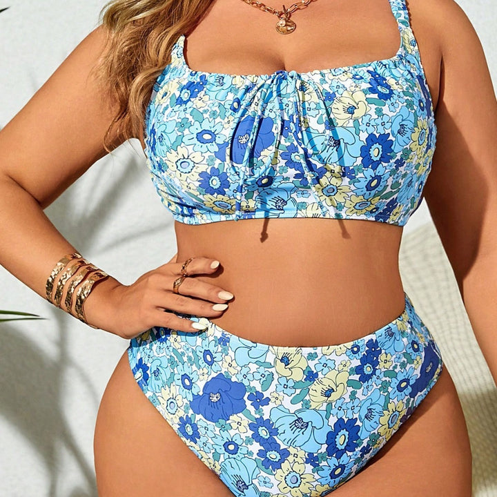 Damen Hochgeschnittene Blumen-Bikini Echo Archiv