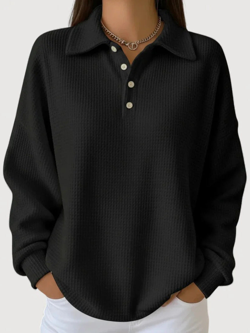Damen Lässiges Waffel-Pullover – Mavelle