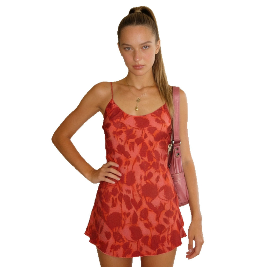 Damen Sommerliches Minikleid mit raffinierter Schnürung hinten und verführerischem V-Ausschnitt Echo Archiv