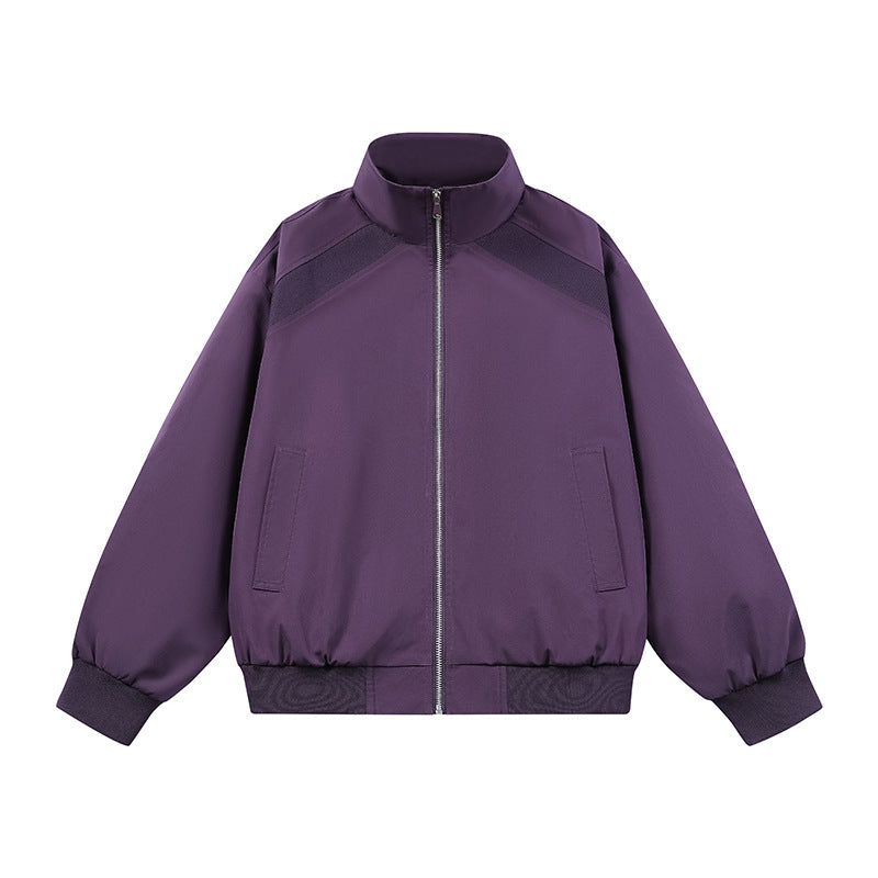 Herren Kunstvelours‑Bomberjacke im Oversize‑Boxy‑Cut mit Zwei‑Wege‑Reißverschluss & elastischem Saum Echoarchiv