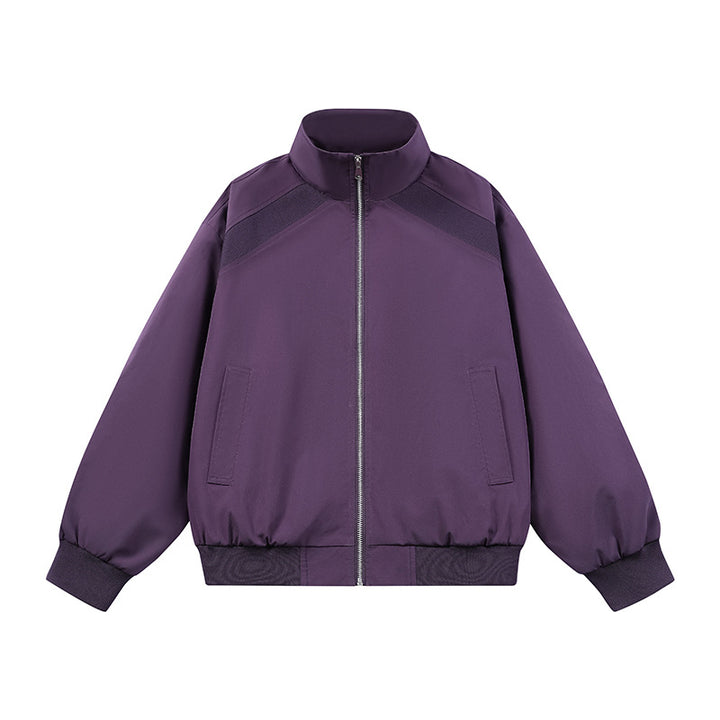 Herren Kunstvelours‑Bomberjacke im Oversize‑Boxy‑Cut mit Zwei‑Wege‑Reißverschluss & elastischem Saum Echoarchiv