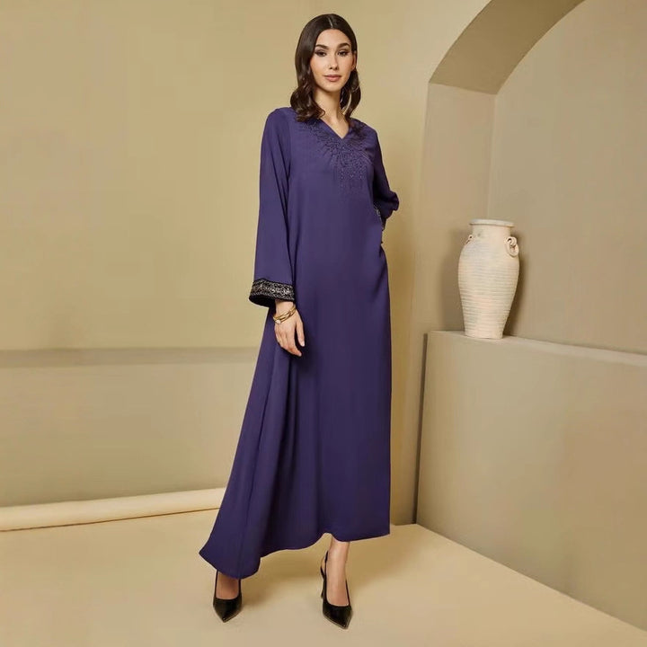 Damen Elegante Maxikleid mit bestickten Ärmeln Echo Archiv