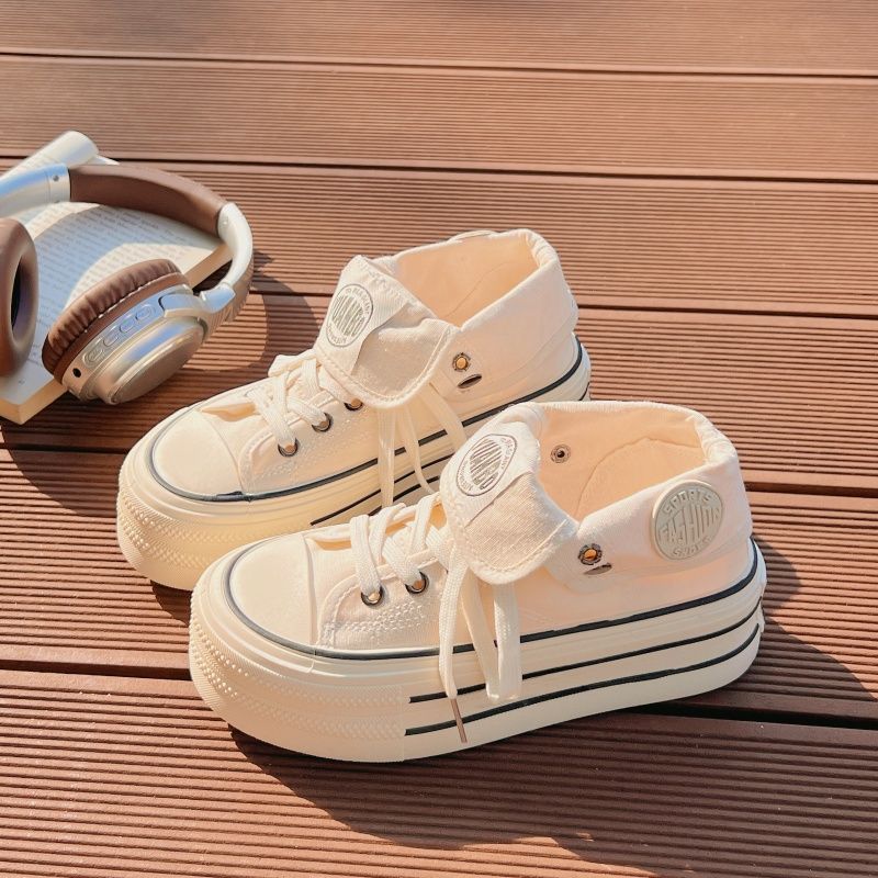 Damen Hochplatform Sneakers mit modischem Stoff-Obermaterial und lockerer Schnürung Echo Archiv