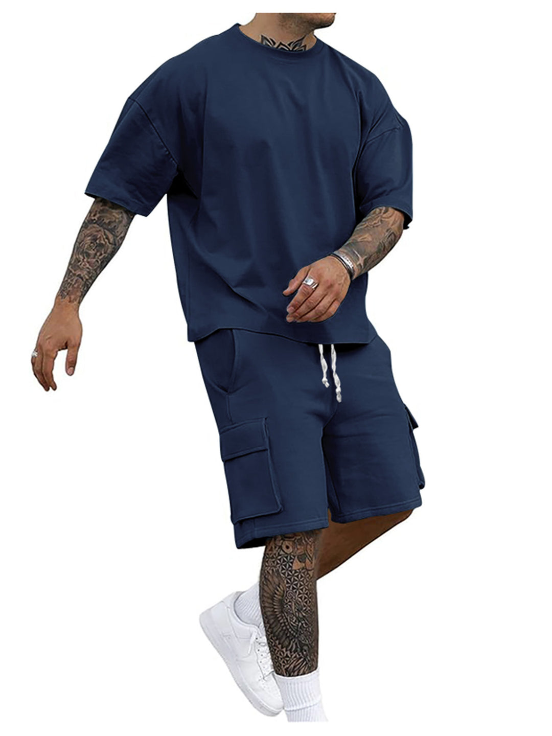 Herren lässiges Sweatshirt- und Shorts-Set Echoarchiv