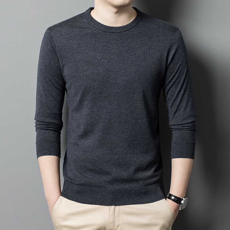 Herren Luxuriöser Rundhals Pullover aus feiner Merinowolle Echoarchiv