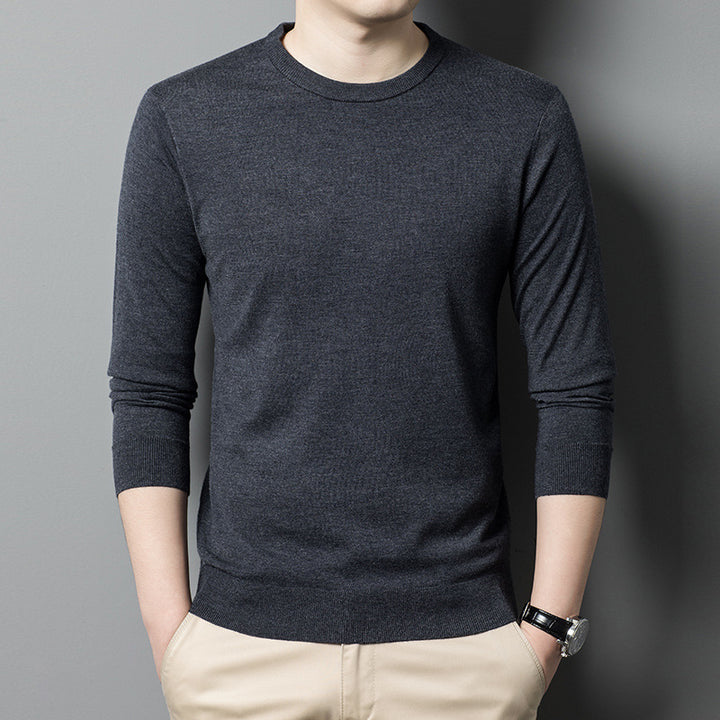 Herren Luxuriöser Rundhals Pullover aus feiner Merinowolle Echoarchiv