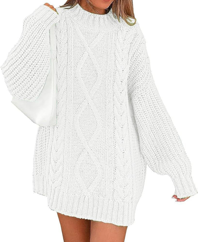 Damen Oversize Strickkleid mit Zopf- und Rippstruktur Echo Archiv