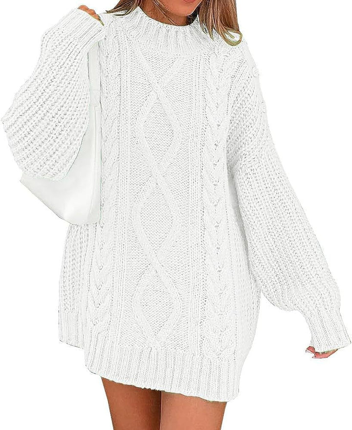 Damen Oversize Strickkleid mit Zopf- und Rippstruktur Echo Archiv