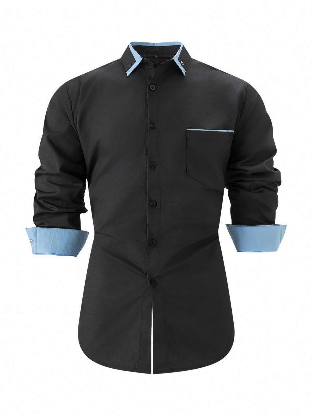 Herren Langarm Hemd mit kontrastierenden Details Echoarchiv